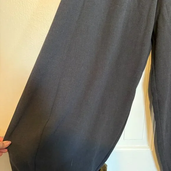 Lisa Bayne Barrel Leg Pants Charcoal Gray Elastic Waist - M - Picture 7 of 7